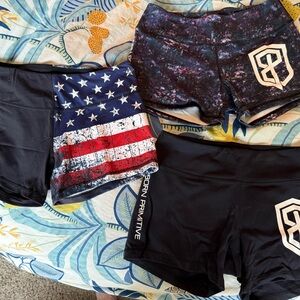 Born Primitive Black and Flag Print Shorts